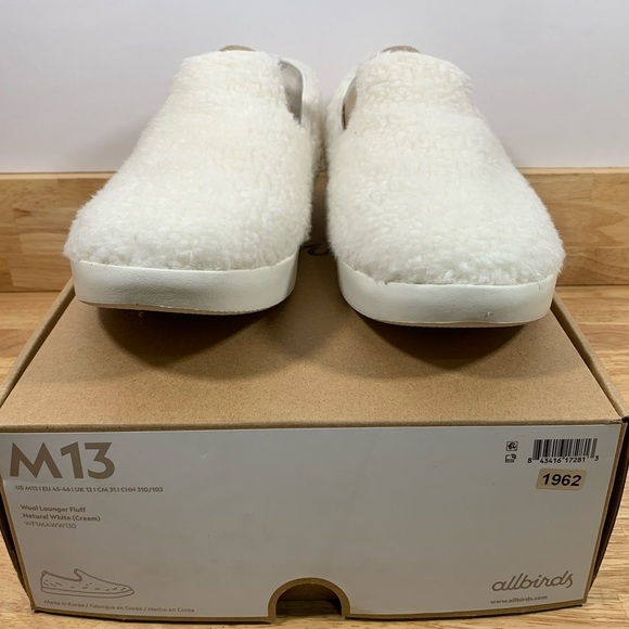 NEW Wool Lounger Fluff Mens 13 Natural White Cream Merino Wool MF1MAWW130‎ - Picture 11 of 12